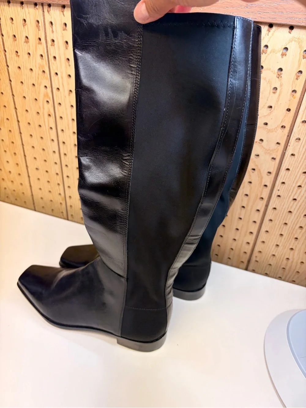Vince Camuto Liberian Black Over-the-Knee Square Toe Riding Boots